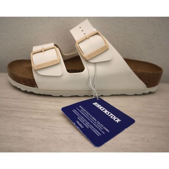 Birkenstock 1027339 Women's Sz EUR 37 US 6 Soft Beige Leather Arizona BS Sandals - Picture 5 of 16